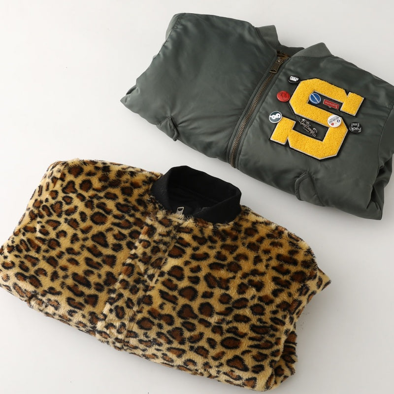 Supreme x 藤原ヒロシのGOODENOUGHコラボレーション SS25 WEEK15 アップリケロゴとジッパー開閉のリバーシブルMA-1長袖ジャケット ユニセックス