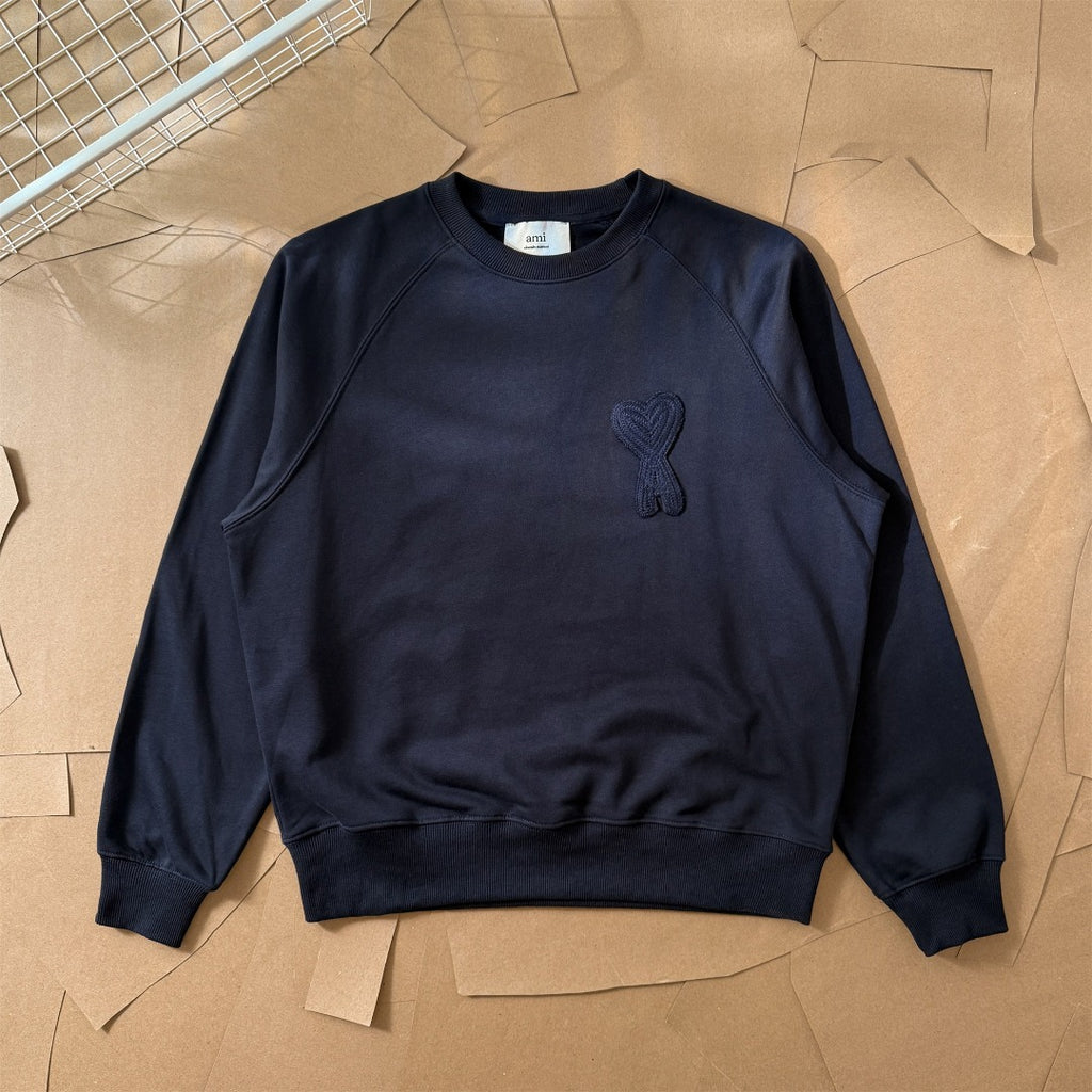 AMI PARIS アミ パリス ハート ロゴ コットン 刺繍 長袖 Tシャツ★人気★