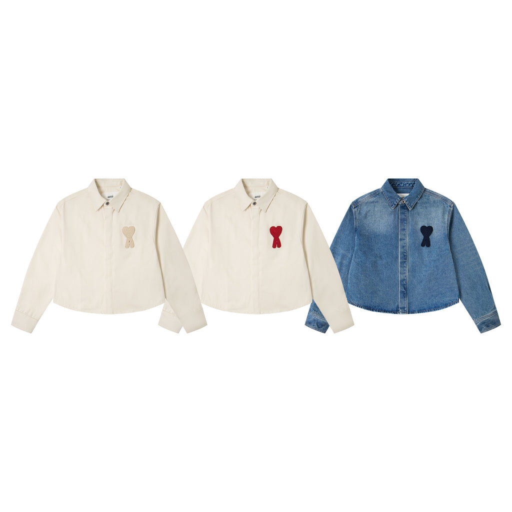 AMI Paris アミ パリス ショートニットハートデニムジャケット