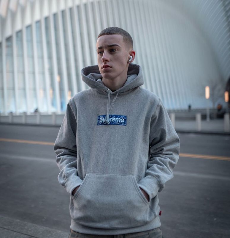 Supreme   シュプリーム   定番スタイルのフード付きスウェットシャツ  2色兼用 男女兼用 レディース メンズ    E513