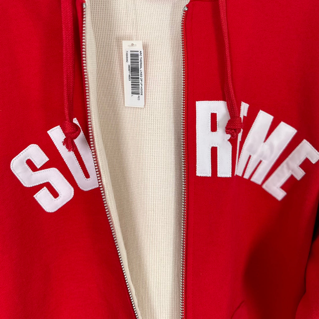 Supreme アーチロゴ ワッフル裏地 ジップアップパーカー