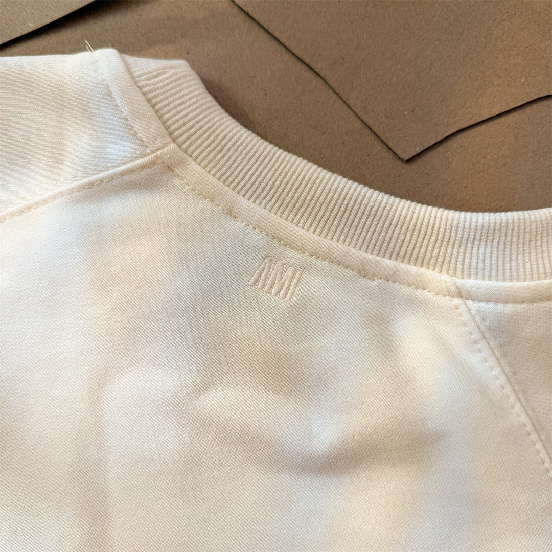 AMI PARIS アミ パリス ハート ロゴ コットン 刺繍 長袖 Tシャツ★人気★