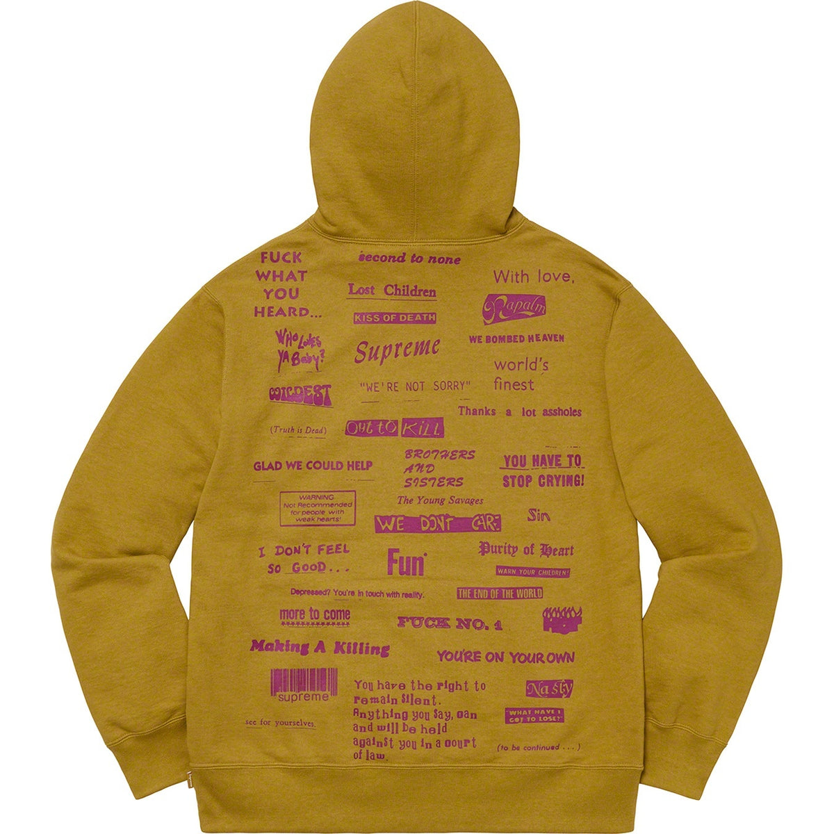 Supreme ストップクライング スウェットパーカー