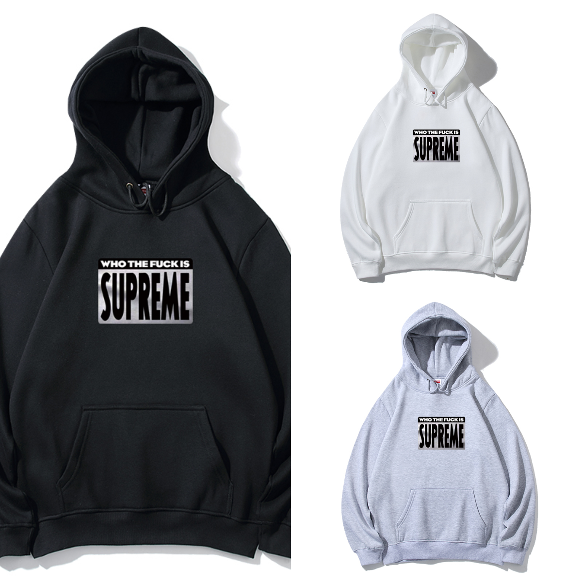 Supreme 縦長スクエアロゴ スウェットパーカー