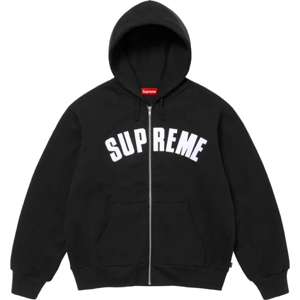 Supreme カレッジロゴ アップリケ ジップアップパーカー