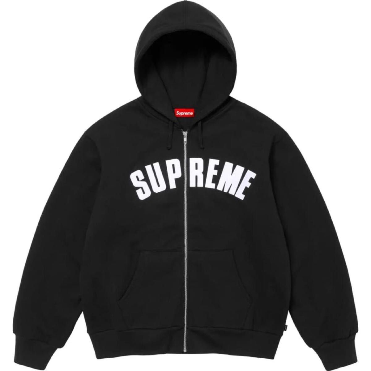 Supreme カレッジロゴ アップリケ ジップアップパーカー