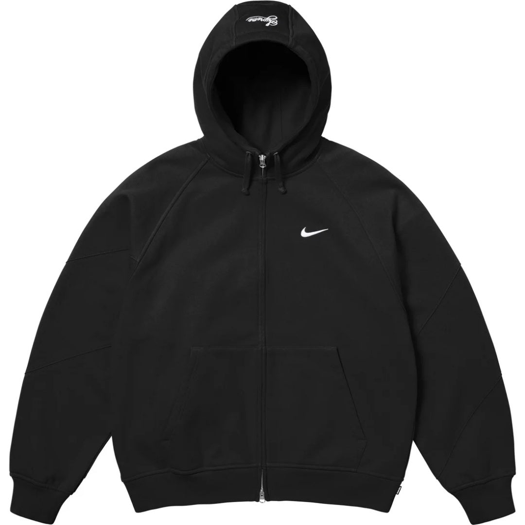Supreme × Nike 刺繍ロゴ 裏起毛ジップアップパーカー
