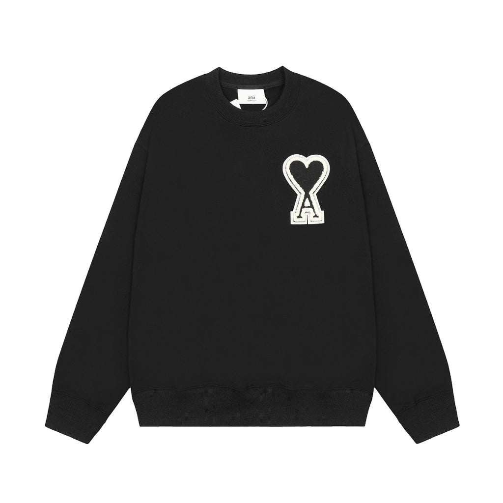 AMI PARIS ハート ロゴ コットン 刺繍 長袖 Tシャツ★人気★