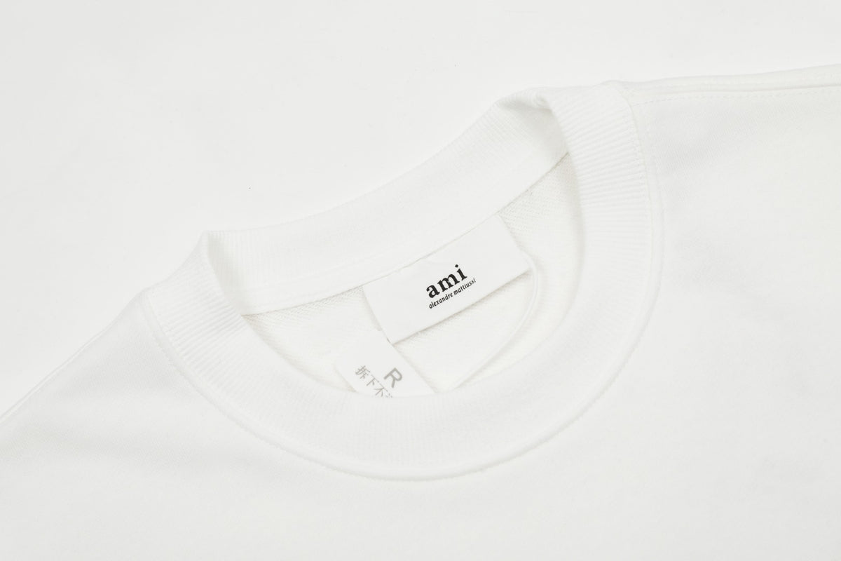 AMI PARIS ハート ロゴ コットン 刺繍 長袖 Tシャツ★人気★