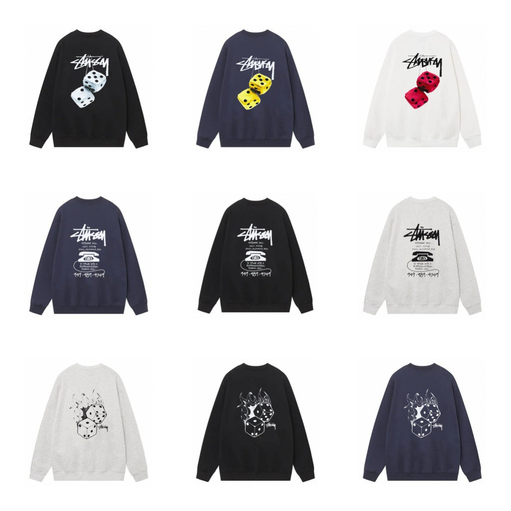 Stussy ステューシー  旬なカラーのデイリースウェットシャツ 4色兼用 男女兼用 レディース メンズ 113