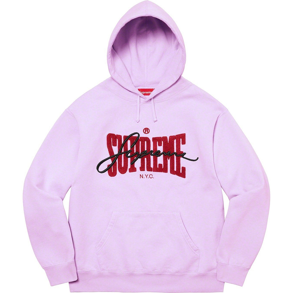 Supreme シェニール刺繍ロゴ スウェットパーカー