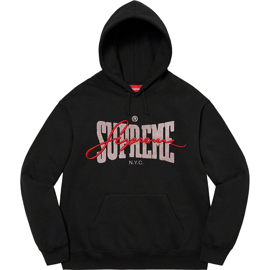Supreme シェニール刺繍ロゴ スウェットパーカー