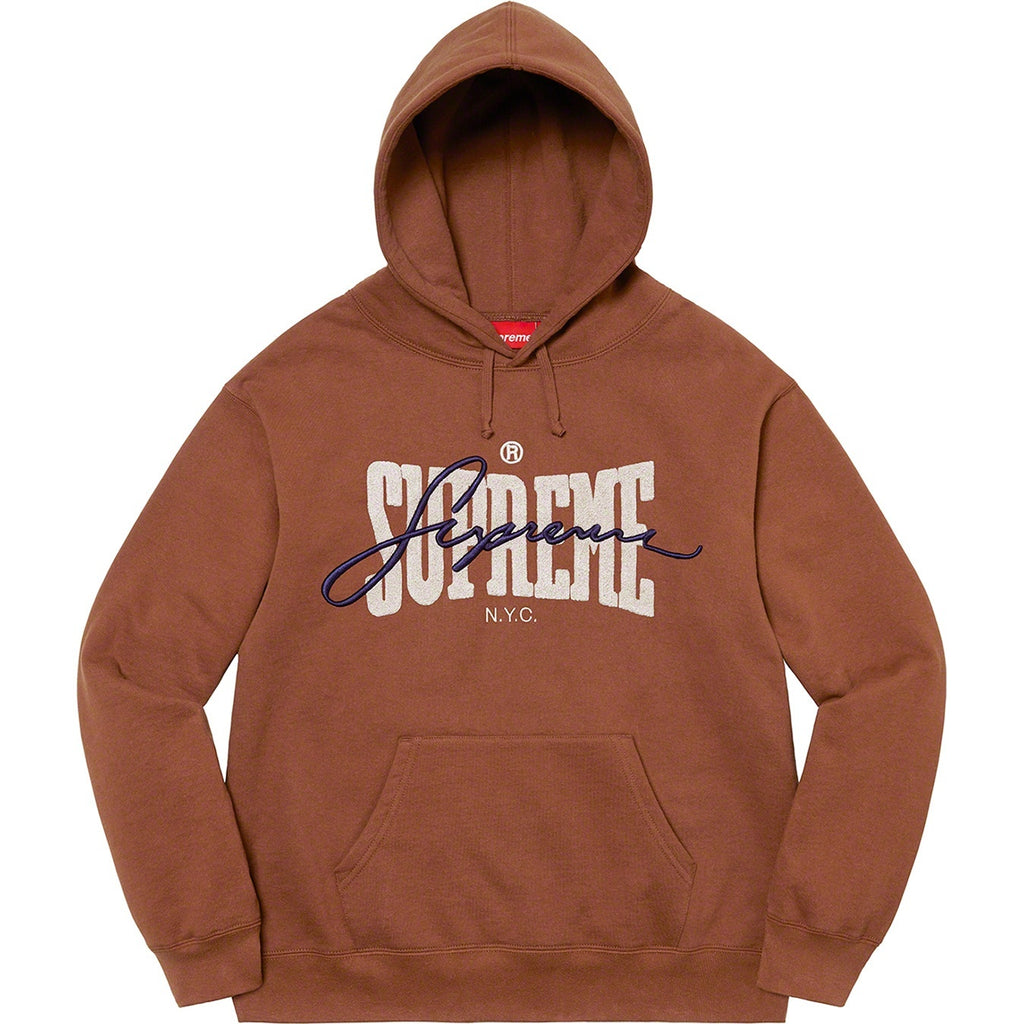 Supreme シェニール刺繍ロゴ スウェットパーカー