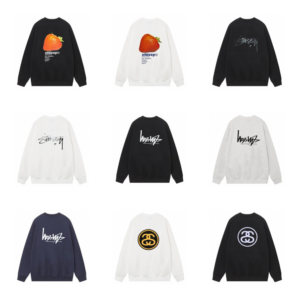 Stussy ステューシー  旬なカラーのデイリースウェットシャツ 4色兼用 男女兼用 レディース メンズ 113
