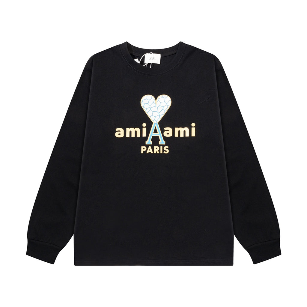 AMI PARIS ハート ロゴ コットン  長袖 Tシャツ★人気★