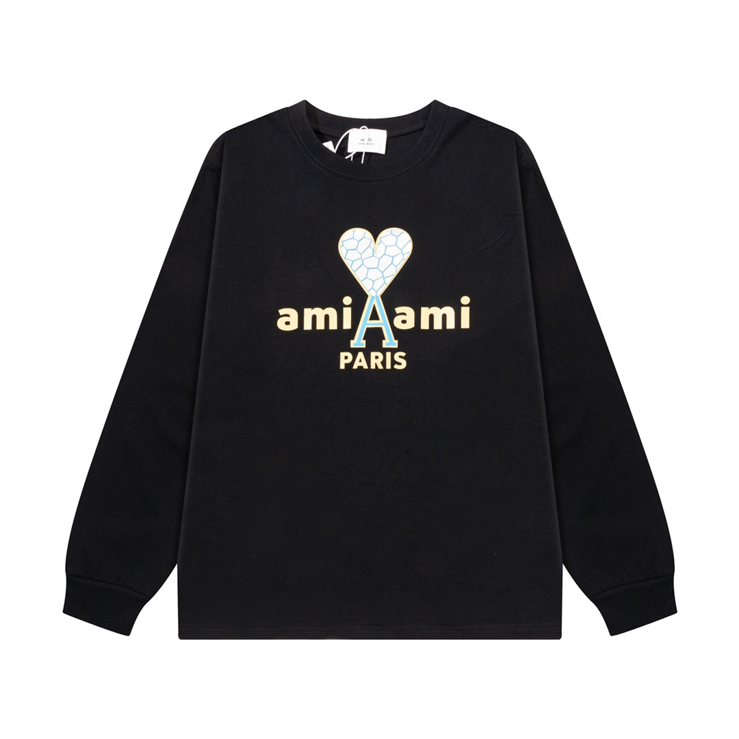 AMI PARIS ハート ロゴ コットン  長袖 Tシャツ★人気★