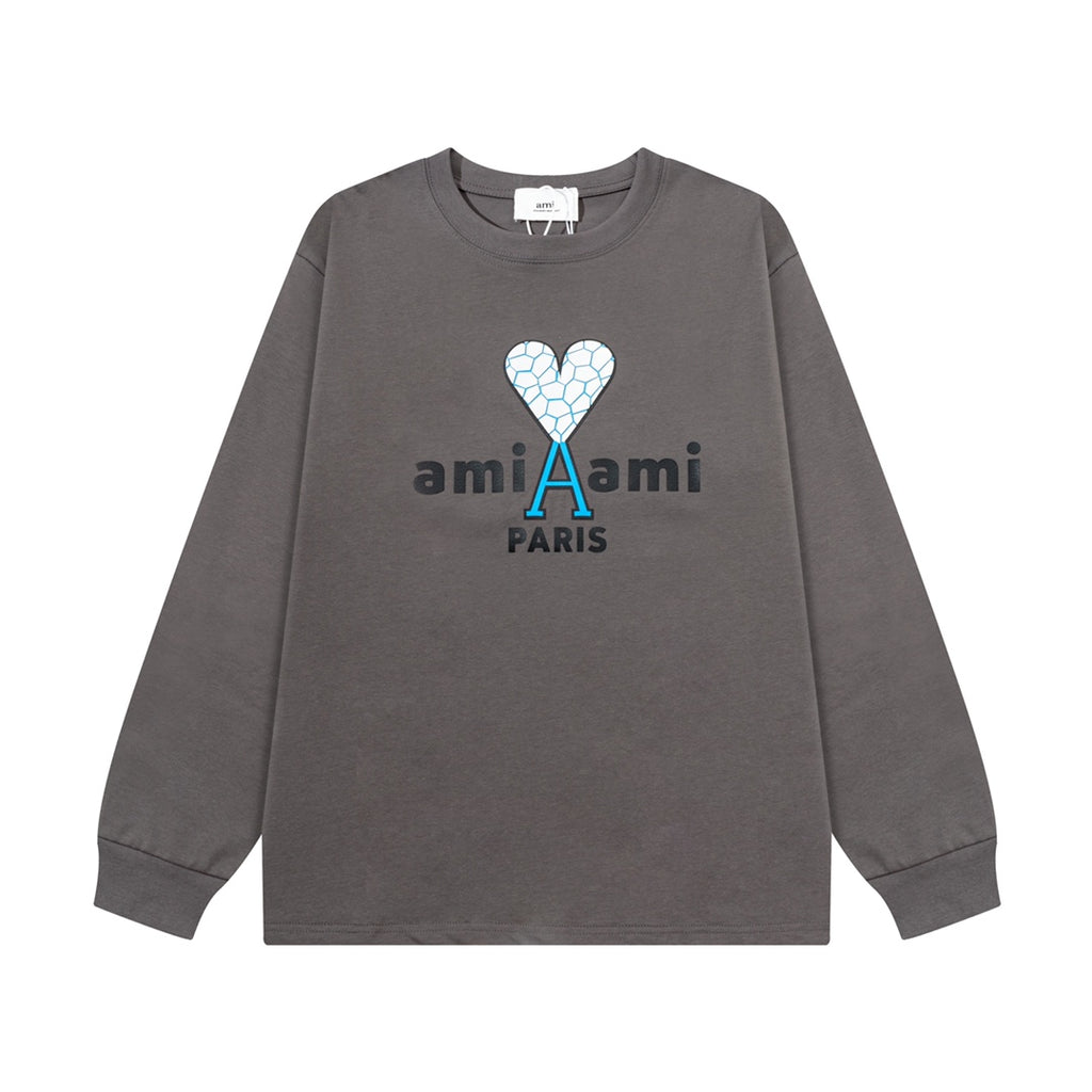 AMI PARIS ハート ロゴ コットン  長袖 Tシャツ★人気★
