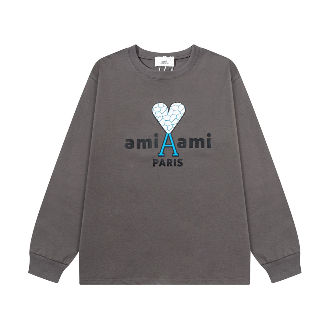 AMI PARIS ハート ロゴ コットン  長袖 Tシャツ★人気★