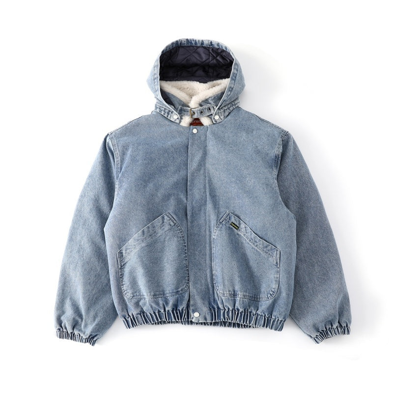 Supreme FW24 WEEK6 フェイクシアリング裏地ボンバージャケット ラムウールデニムジャケットコート