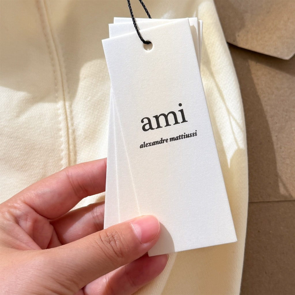 AMI PARIS アミ パリス ハート ロゴ コットン 刺繍 長袖 Tシャツ★人気★
