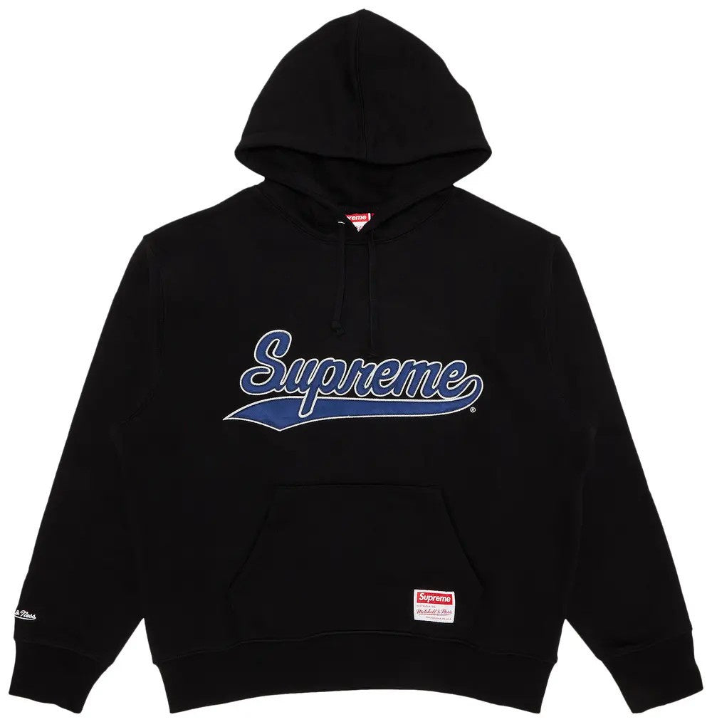 Supreme × Mitchell & Ness NCAA スウェットパーカー ブラック