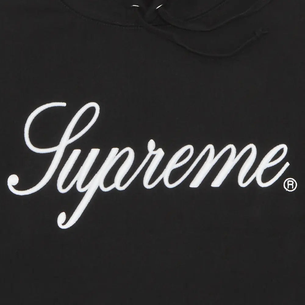Supreme スクリプト刺繍ロゴ パーカー ブラック