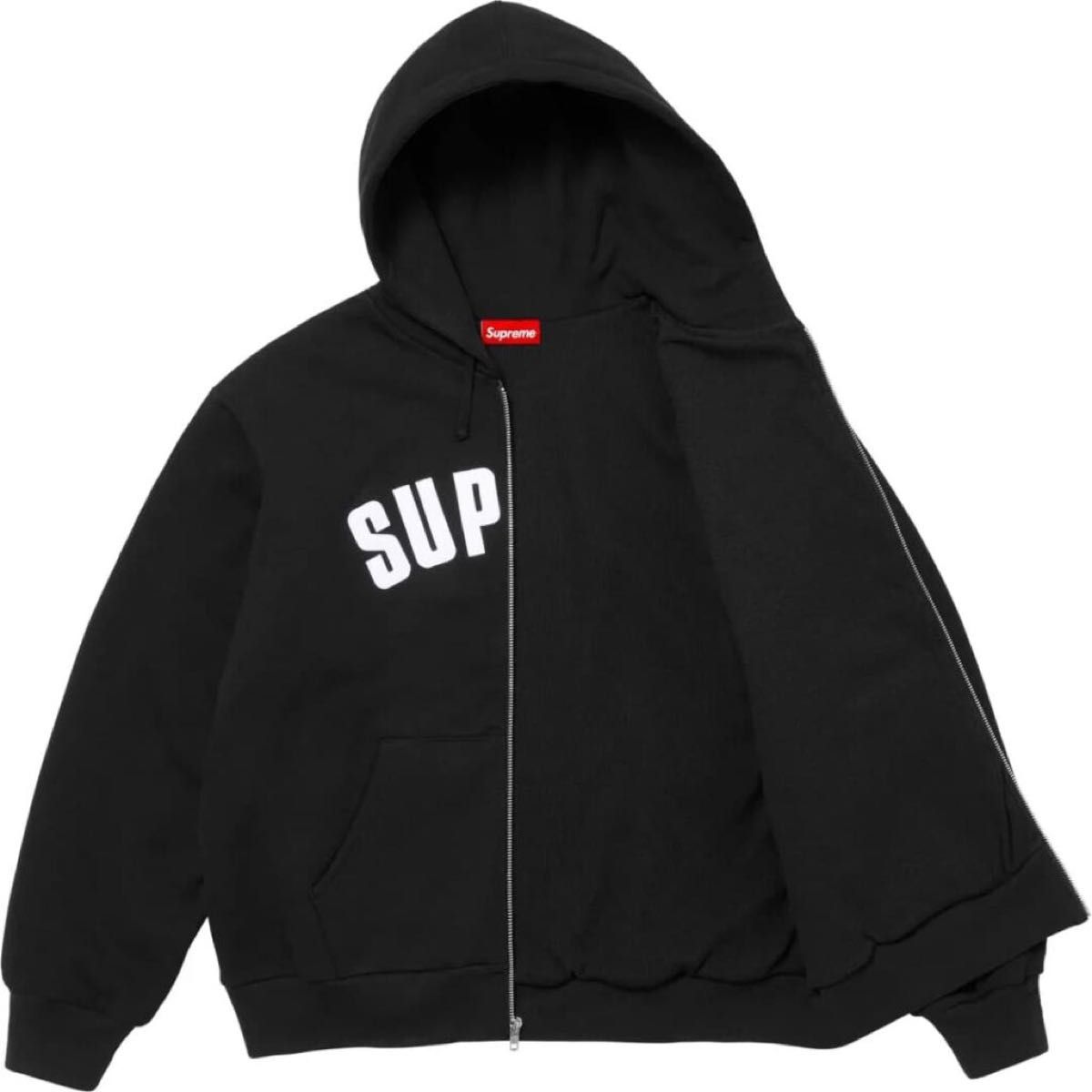 Supreme カレッジロゴ アップリケ ジップアップパーカー