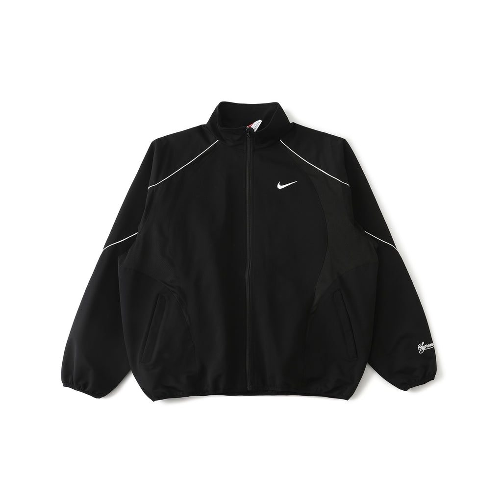 Supreme x Nike SS25 WEEK4 トラックジャケット 袖口に刺繍ロゴ ジップアップ開閉 ユニセックススタイル