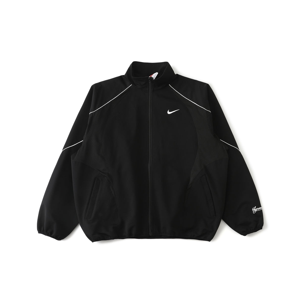 Supreme x Nike SS25 WEEK4 トラックジャケット 袖口に刺繍ロゴ ジップアップ開閉 ユニセックススタイル