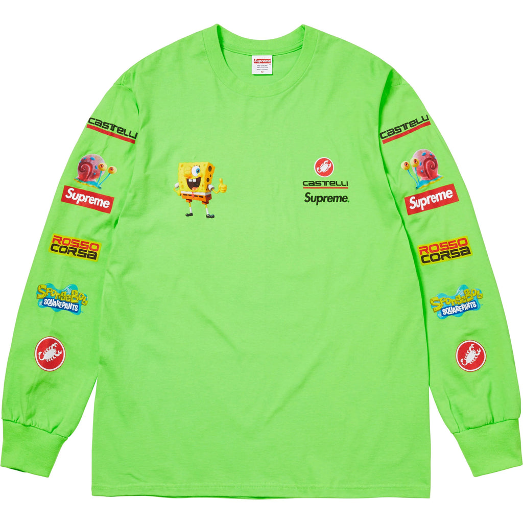 Supreme × Castelli スポンジ・ボブ レーシング長袖Tシャツ