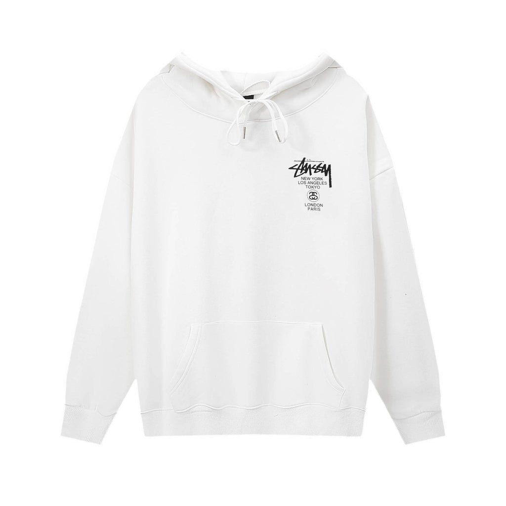 Stussy ステューシー  ゆったりとしたシルエットのフード付きパーカー 3色兼用 男女兼用 レディース メンズ S606