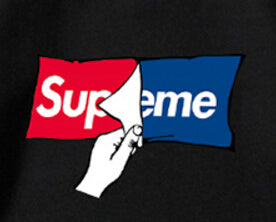 Supreme ロゴ クルーネックスウェット ブラック