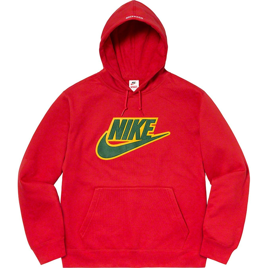 Supreme × Nike レザーアップリケ スウェットパーカー