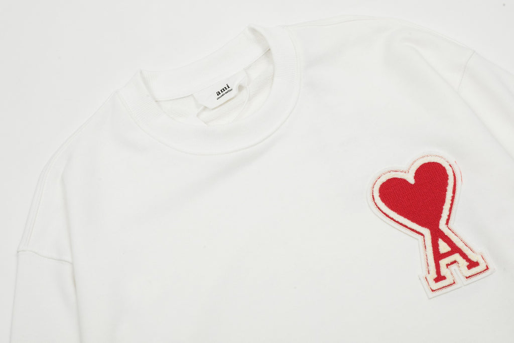 AMI PARIS ハート ロゴ コットン 刺繍 長袖 Tシャツ★人気★