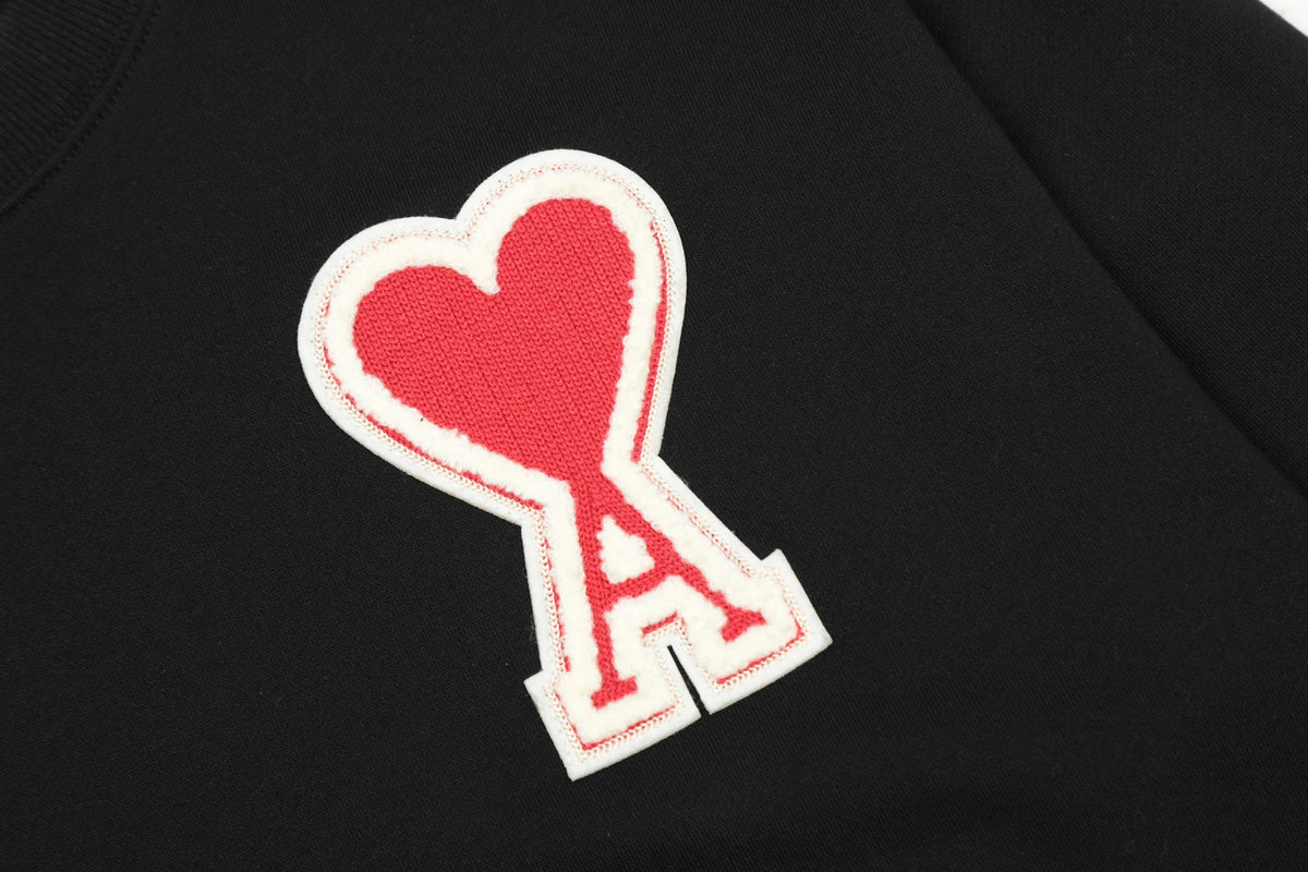 AMI PARIS ハート ロゴ コットン 刺繍 長袖 Tシャツ★人気★