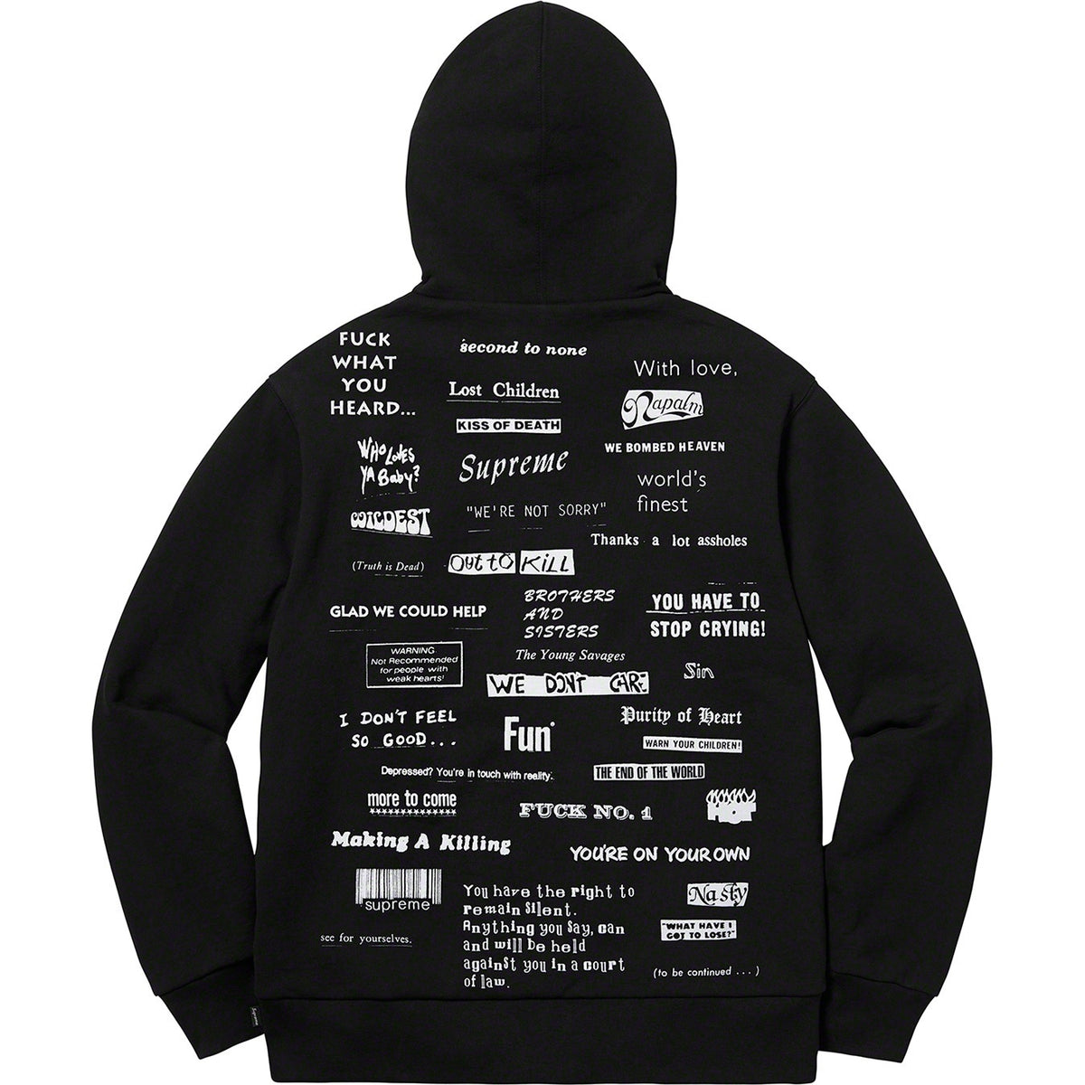 Supreme ストップクライング スウェットパーカー