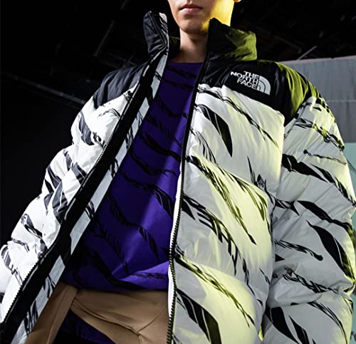 THE NORTH FACE[ノースフェイス] シュプリームプロFW22 ヌプシ ロゴ プリント 配色 鮮やか 表面 ジッパー スタンドカラー ダウン ジャケット 韓国 冬 カップルモデル L