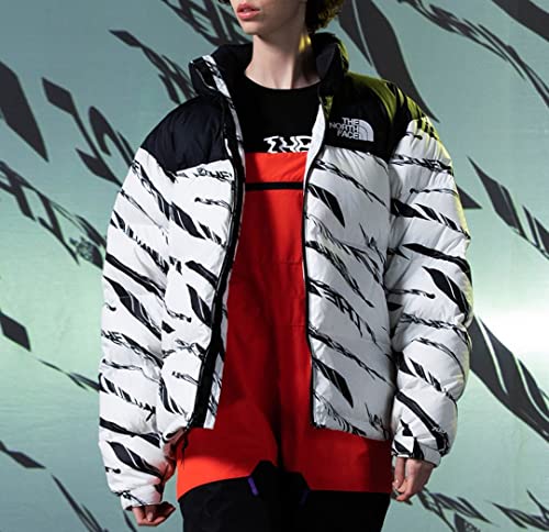 THE NORTH FACE[ノースフェイス] シュプリームプロFW22 ヌプシ ロゴ プリント 配色 鮮やか 表面 ジッパー スタンドカラー ダウン ジャケット 韓国 冬 カップルモデル L