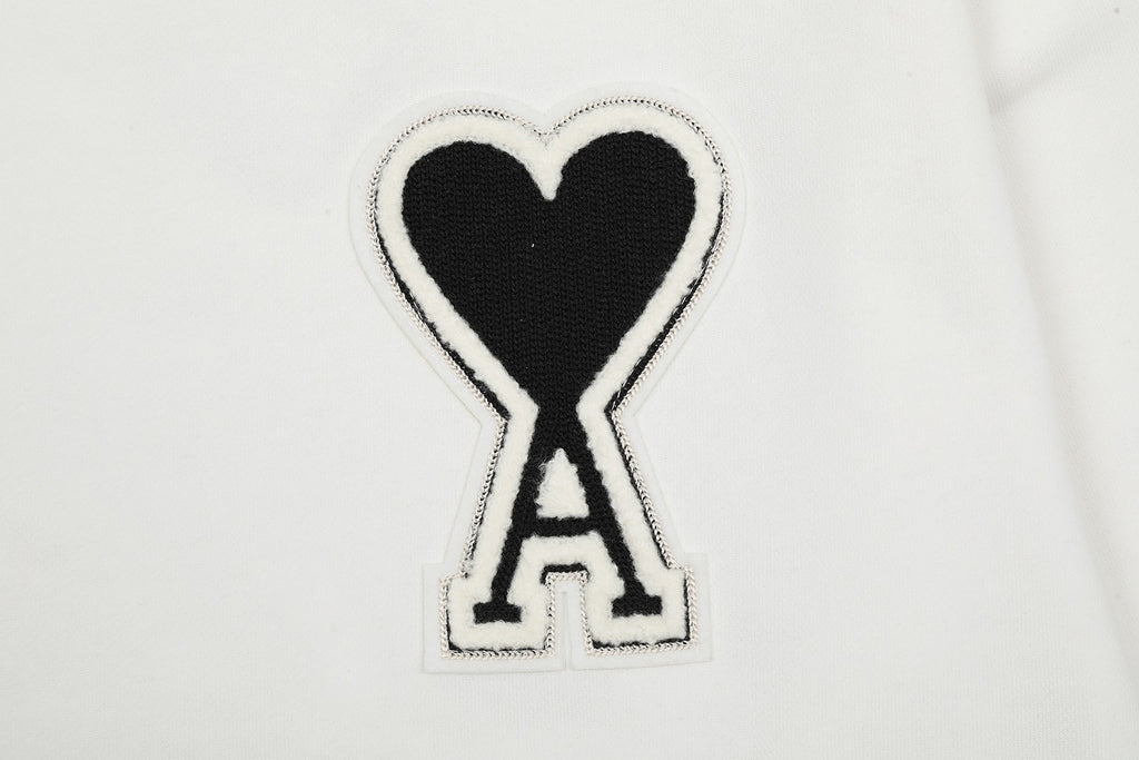 AMI PARIS ハート ロゴ コットン 刺繍 長袖 Tシャツ★人気★