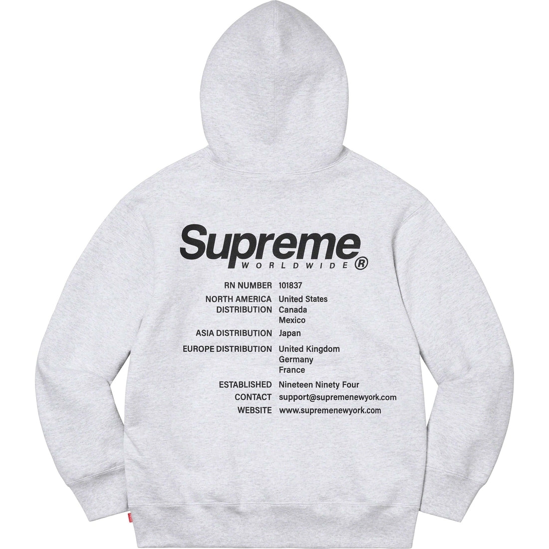 Supreme ワールドワイド スウェットパーカー