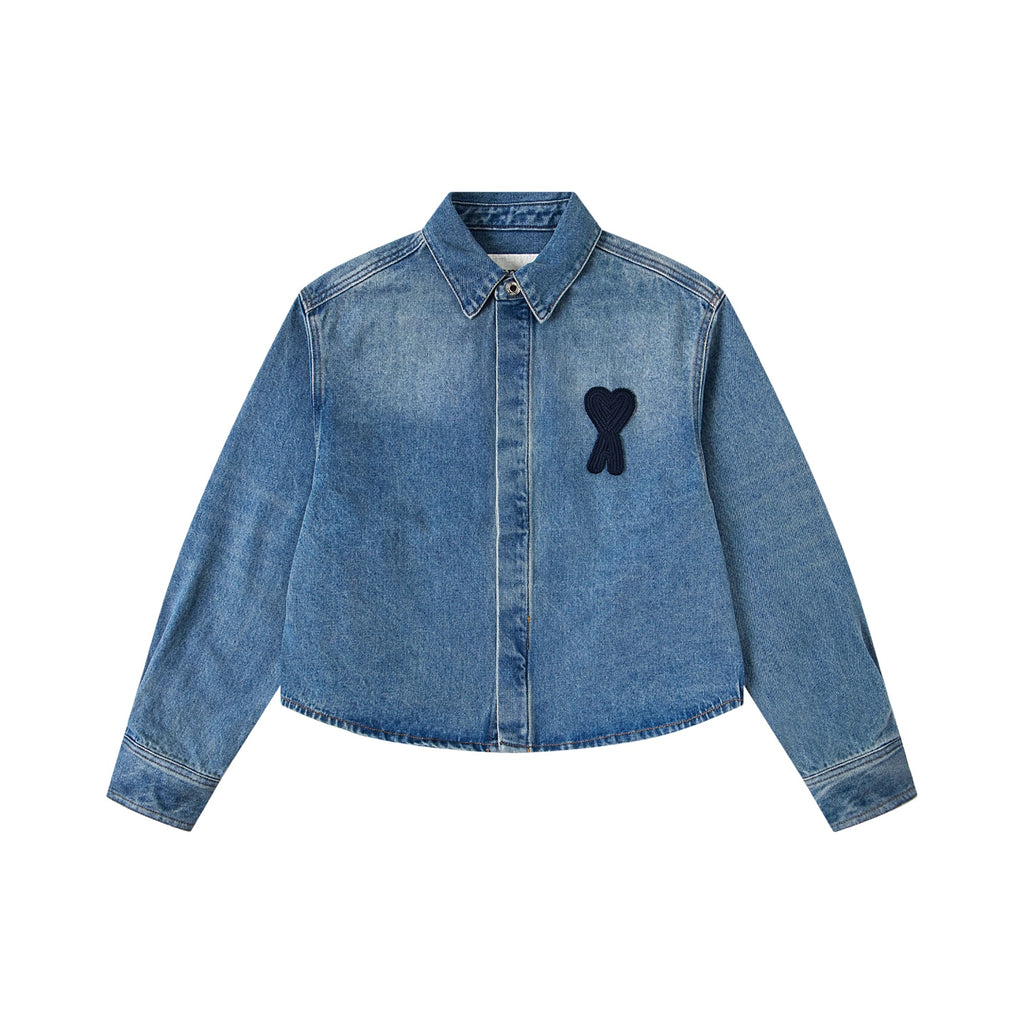 AMI Paris アミ パリス ショートニットハートデニムジャケット