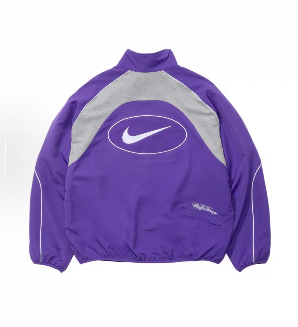Supreme x Nike SS25 WEEK4 トラックジャケット 袖口に刺繍ロゴ ジップアップ開閉 ユニセックススタイル
