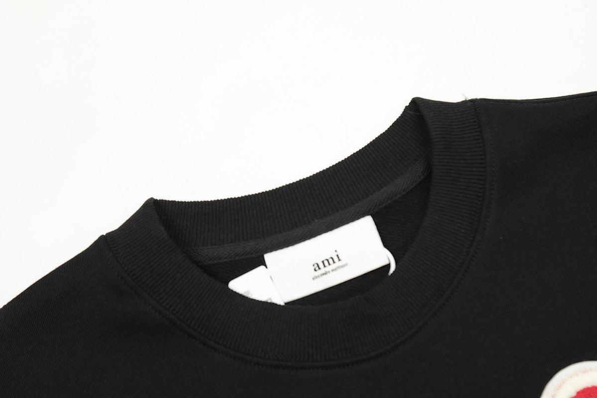 AMI PARIS ハート ロゴ コットン 刺繍 長袖 Tシャツ★人気★