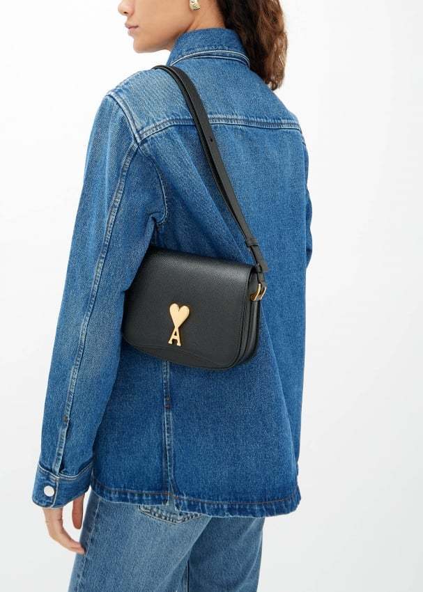 翌日発送★正品★ AMI PARIS ハンドバッグ ミニ バッグ グレインレザー バッグ