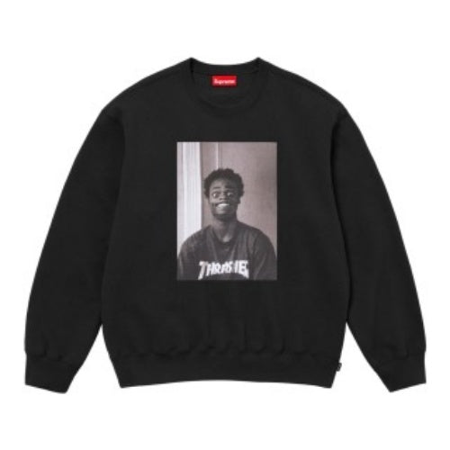 SUPREME THRASHER CREWNECK FW24 フレイムジョイントキャラクタープリントクルーネックプラスベルベットスウェットシャツ