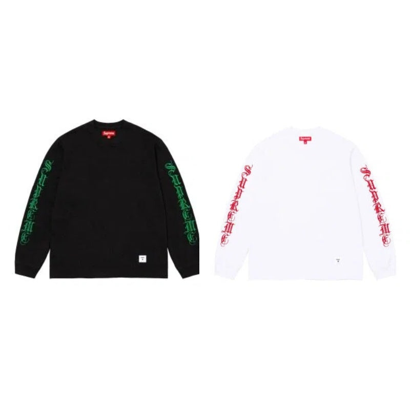 Supreme シュプリーム オールドイングリッシュ ロングスリーブトップ サンスクリット刺繍