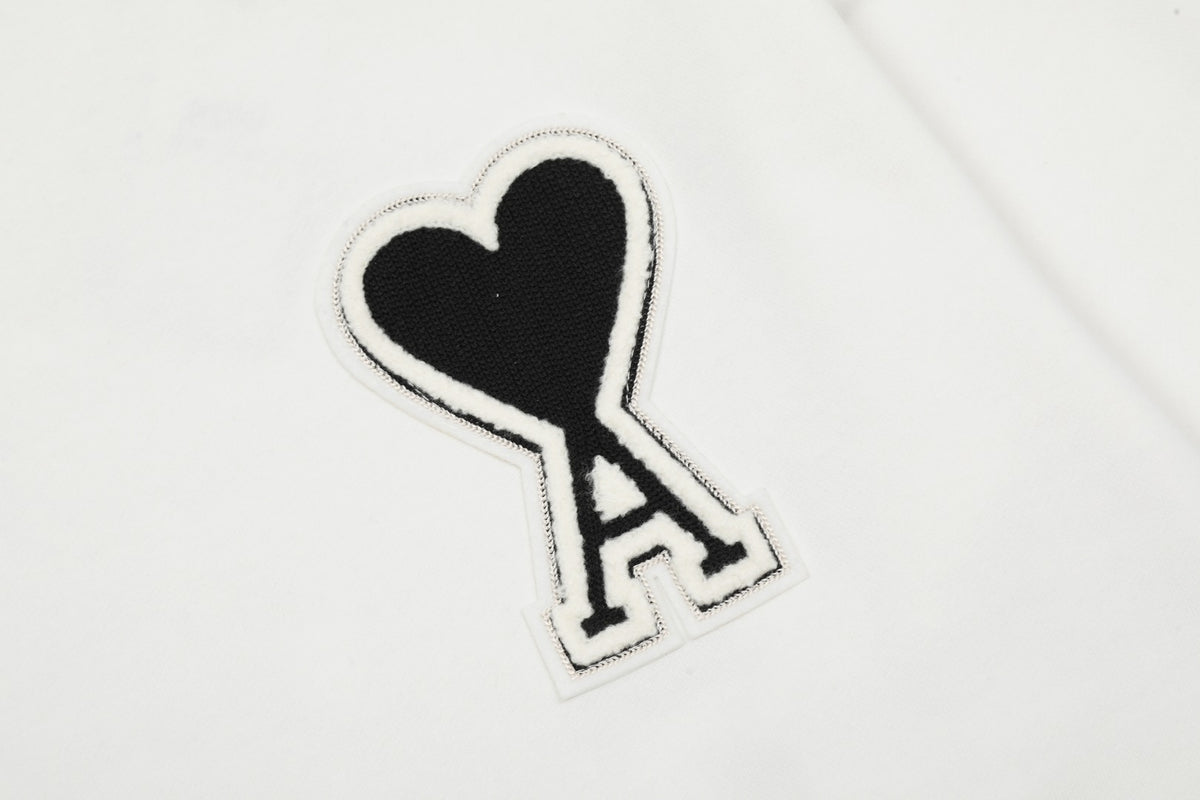 AMI PARIS ハート ロゴ コットン 刺繍 長袖 Tシャツ★人気★