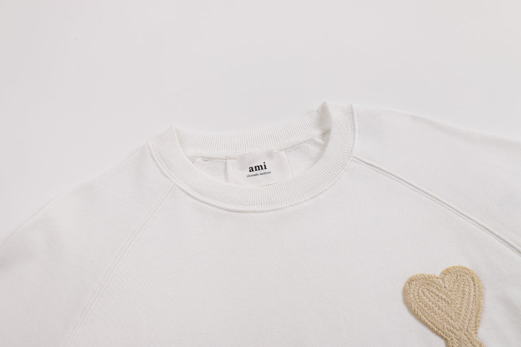 AMI PARIS ハート ロゴ コットン 刺繍 長袖 Tシャツ★人気★
