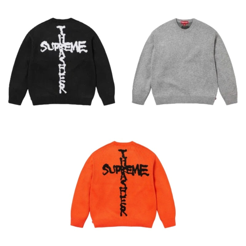 SUPREME FW24 フレイムジョイントレターロゴセーター