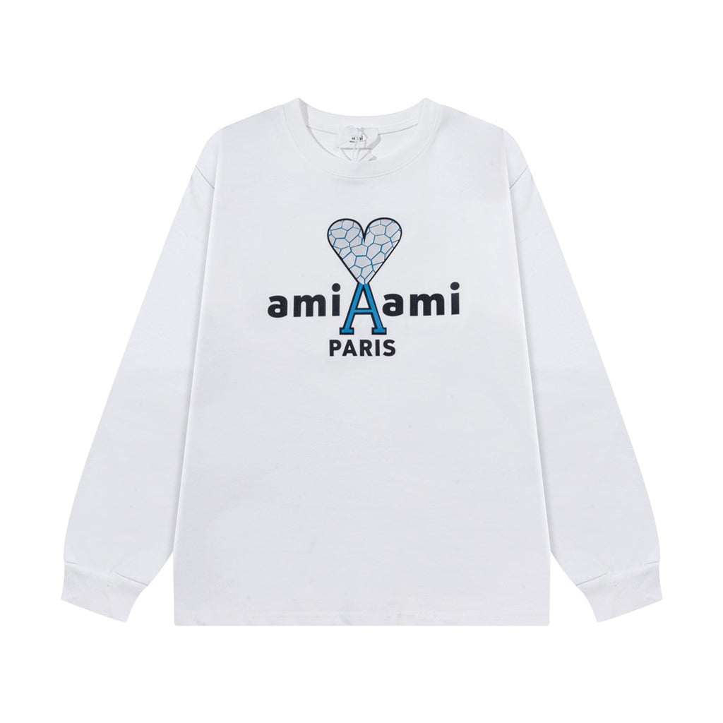 AMI PARIS ハート ロゴ コットン  長袖 Tシャツ★人気★